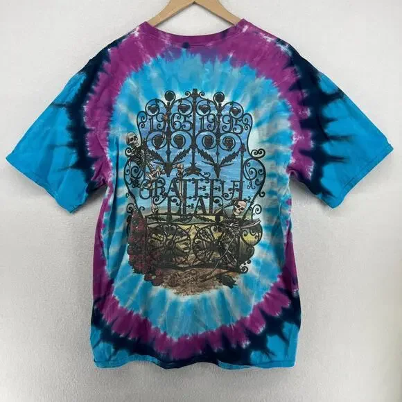 GRATEFULL DEAD Shirt Mens L LIQUID BLUE 1995 30th Aniv Pat Maguire Tie Dye VTG
